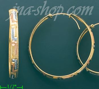 14K Gold 3Color Hoop Earrings - Click Image to Close