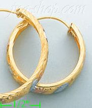 14K Gold 3Color Hoop Earrings - Click Image to Close