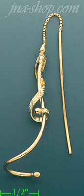 14K Gold Fancy Dangling Earrings - Click Image to Close