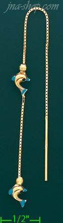 14K Gold Italian Threader Earrings - Click Image to Close