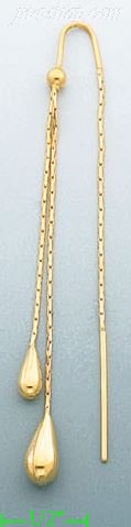 14K Gold Italian Threader Earrings - Click Image to Close