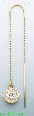 14K Gold Threader Earrings - Click Image to Close