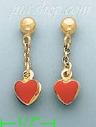 14K Gold Italian Enamel Earrings - Click Image to Close