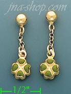 14K Gold Italian Enamel Earrings - Click Image to Close