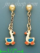 14K Gold Italian Enamel Earrings - Click Image to Close