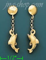 14K Gold Italian Enamel Earrings - Click Image to Close