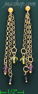 14K Gold Dangling Earrings - Click Image to Close