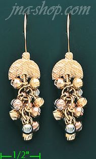 14K Gold Dangling Earrings - Click Image to Close