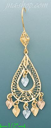14K Gold Chandelier Earrings - Click Image to Close