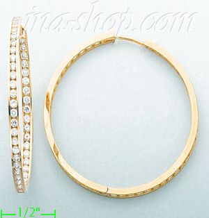 14K Gold Assorted CZ Earrings - Click Image to Close