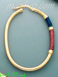14K Gold Enamel & Fancy Earrings - Click Image to Close