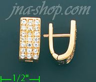 14K Gold Enamel & Fancy Earrings - Click Image to Close