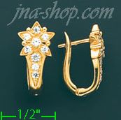 14K Gold Enamel & Fancy Earrings - Click Image to Close