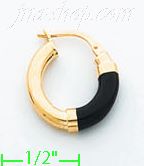 14K Gold Enamel & Fancy Earrings - Click Image to Close