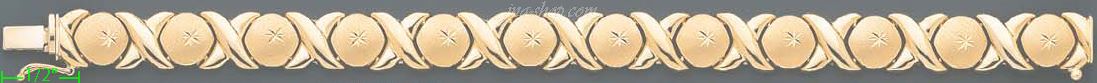 14K Gold Stampato Bracelet 7.25" - Click Image to Close