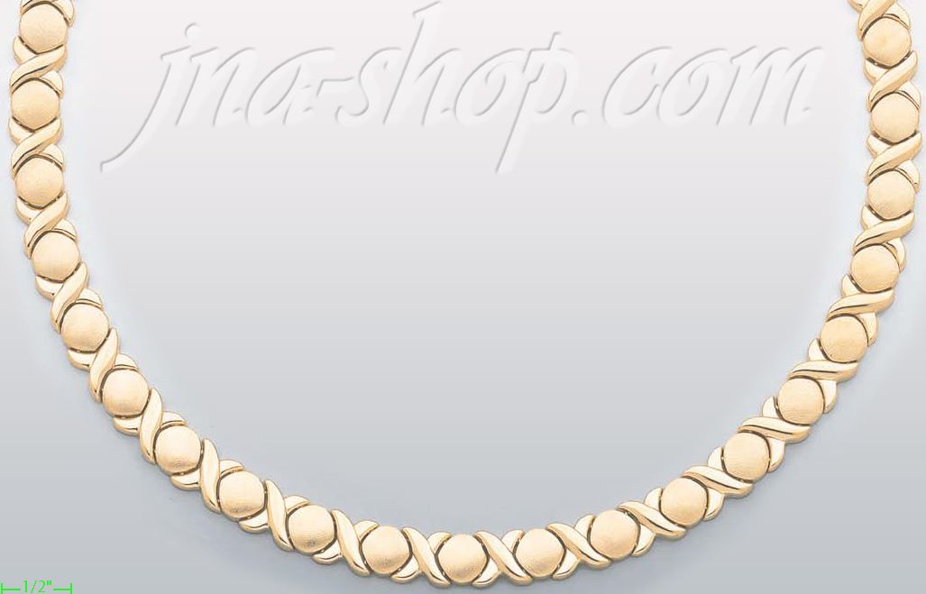 14K Gold Stampato Necklace 17" - Click Image to Close