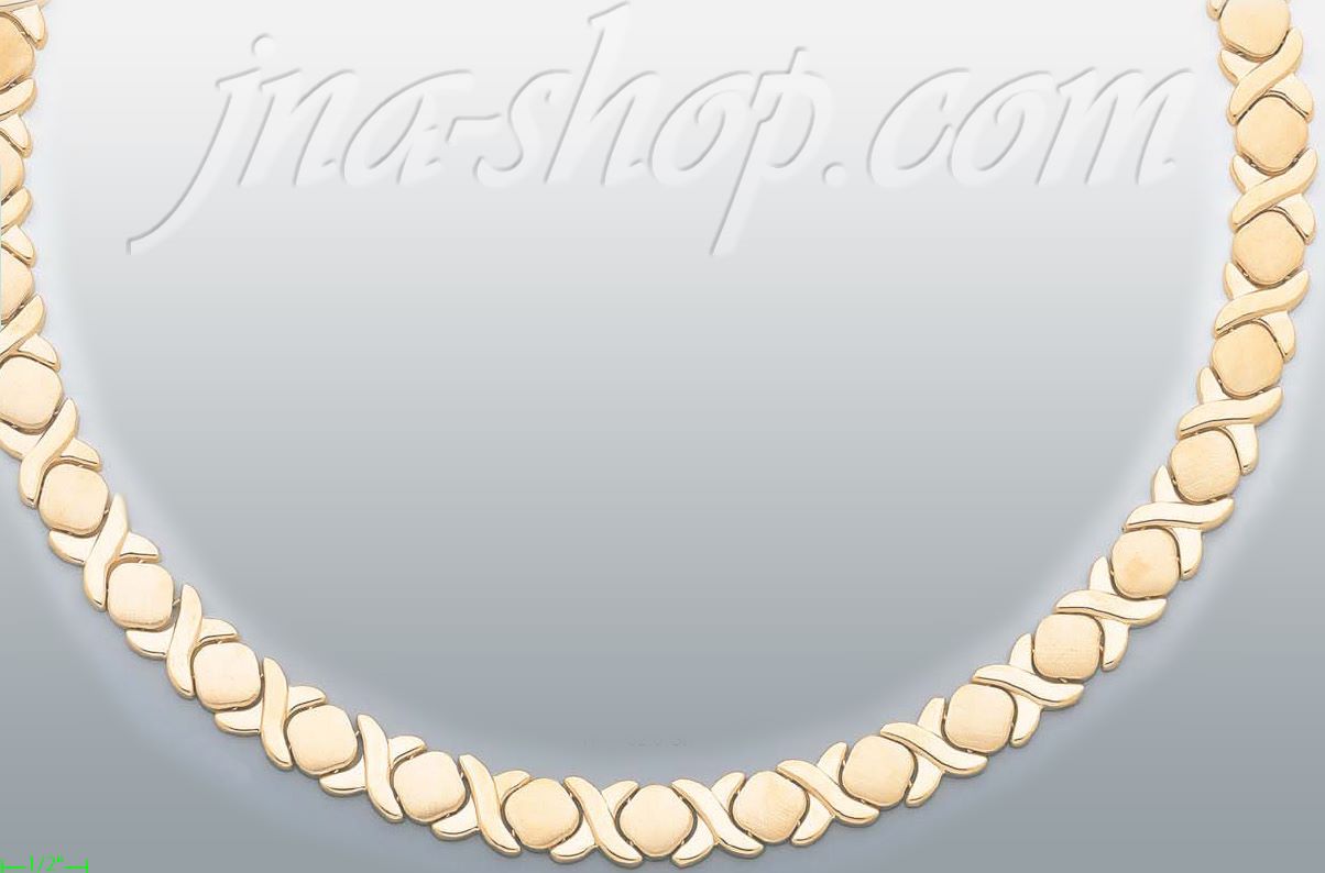 14K Gold Stampato Necklace 17" - Click Image to Close