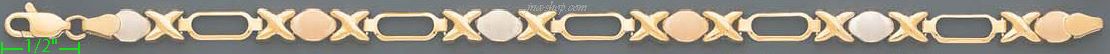 14K Gold 3Color Stampato Bracelet 7" - Click Image to Close