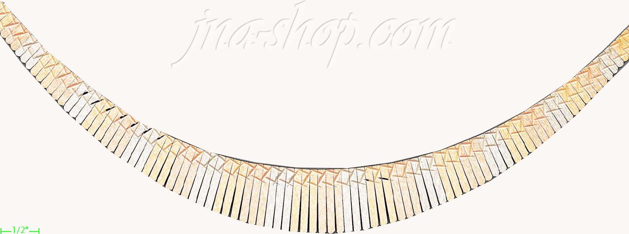 14K Gold Cleopatra Necklace 17" - Click Image to Close