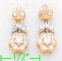 14K Gold Fancy CZ Designs Earrings - Click Image to Close