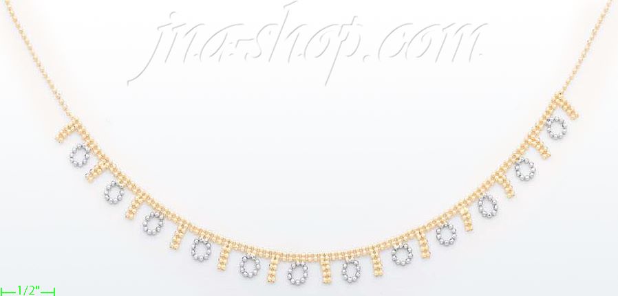 14K Gold Fancy Designs Necklace 17" - Click Image to Close