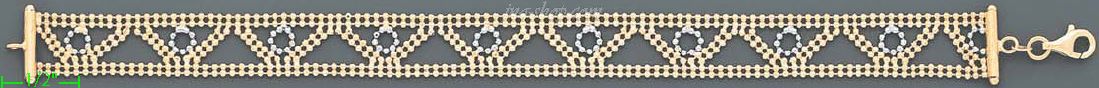 14K Gold Fancy Designs Bracelet 7.25" - Click Image to Close