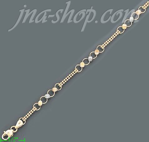 14K Gold Fancy Designs Necklace 7" - Click Image to Close