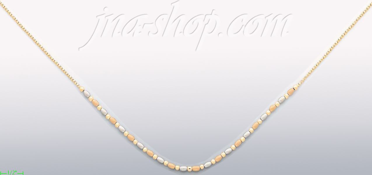 14K Gold Fancy Designs Necklace 16" - Click Image to Close