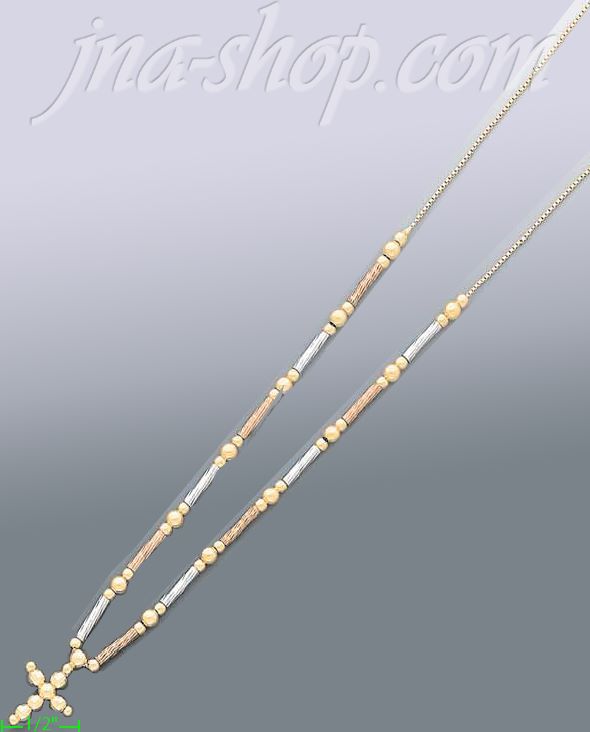 14K Gold Fancy Designs Necklace 18" - Click Image to Close