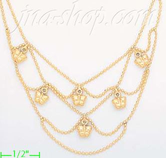 14K Gold Fancy Designs Necklace 17" - Click Image to Close