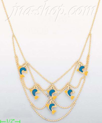 14K Gold Fancy Designs Necklace 17" - Click Image to Close