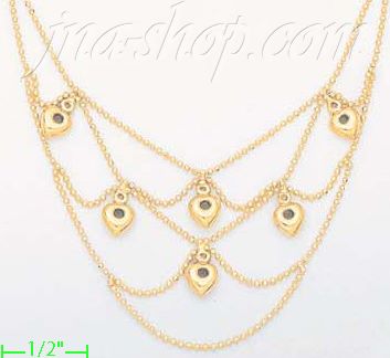 14K Gold Fancy Designs Necklace 17" - Click Image to Close