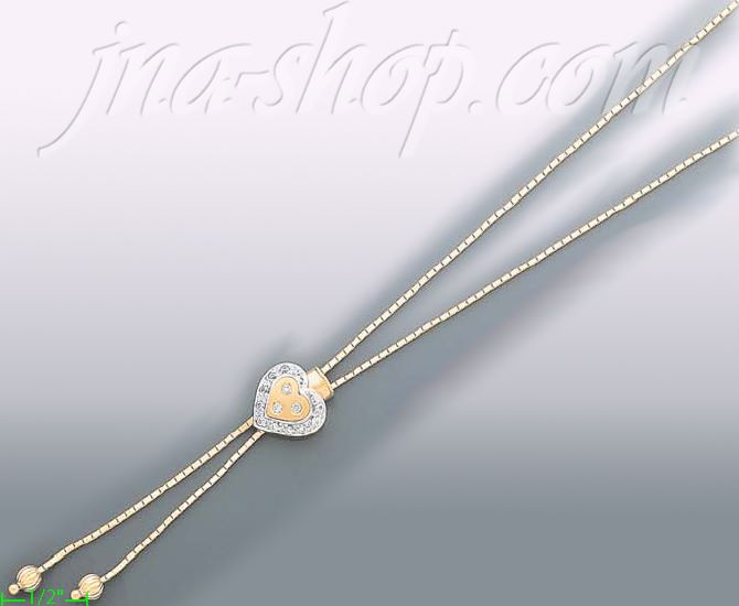 14K Gold Fancy Necklace 16-22in Adjustable - Click Image to Close