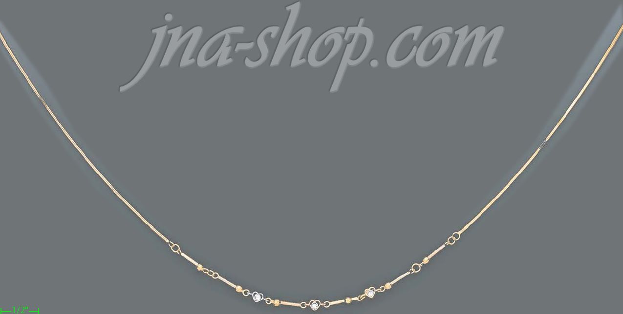 14K Gold Light Fancy Necklace 17" - Click Image to Close