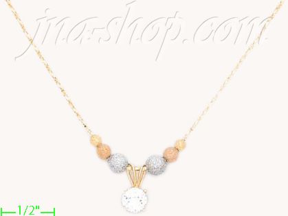 14K Gold Light Fancy Necklace 17" - Click Image to Close