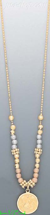14K Gold Light Fancy Necklace 17" - Click Image to Close