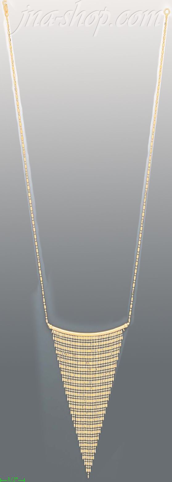 14K Gold Dangling Designs Necklace 17" - Click Image to Close