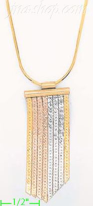 14K Gold Dangling Designs Necklace 17" - Click Image to Close