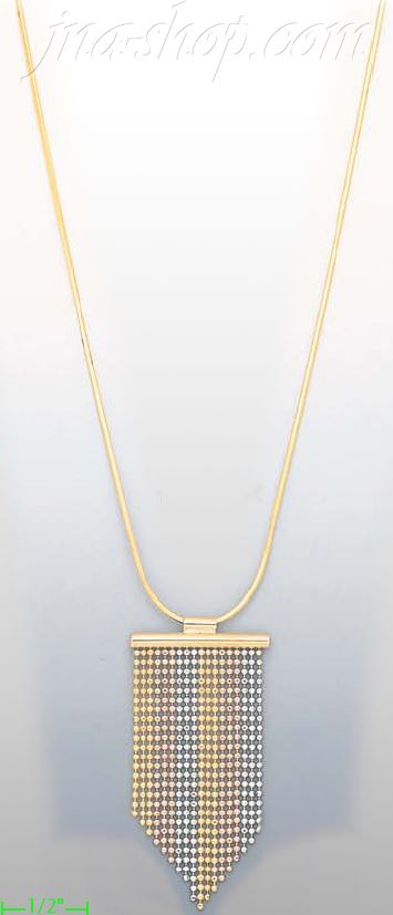 14K Gold Dangling Designs Necklace 17" - Click Image to Close