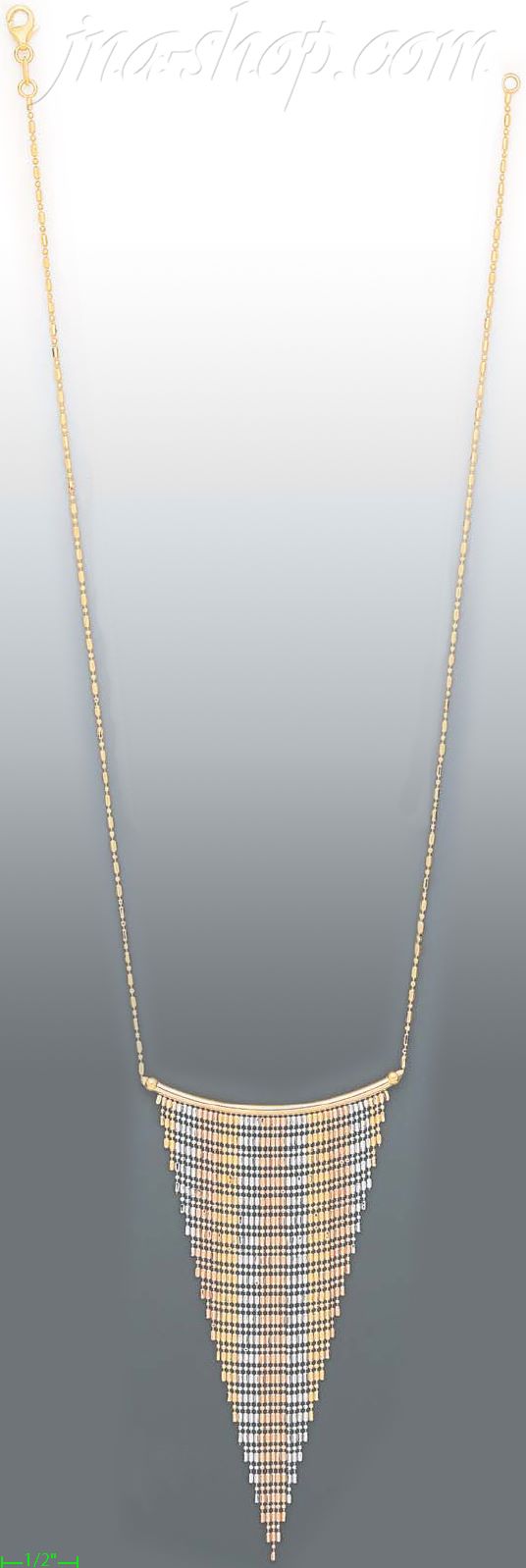 14K Gold Dangling Designs Necklace 17" - Click Image to Close