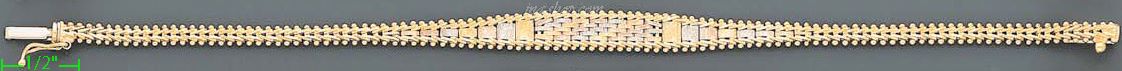 14K Gold Villas & Bolas Bracelet 7" - Click Image to Close