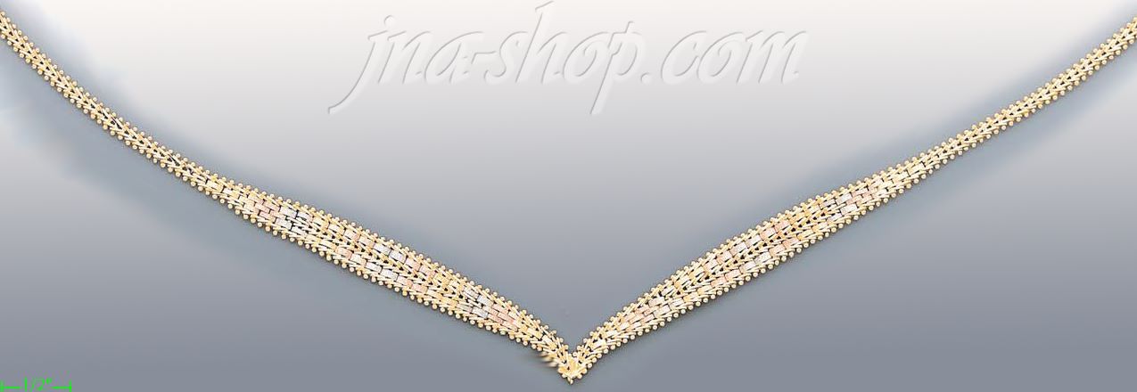 14K Gold Villas & Bolas Necklace 17" - Click Image to Close