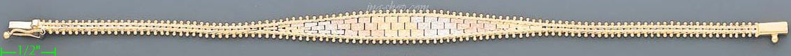 14K Gold Villas & Bolas Bracelet 7" - Click Image to Close