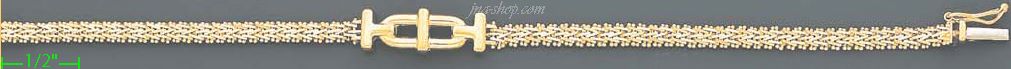 14K Gold Bola Collection Bracelet 7" - Click Image to Close