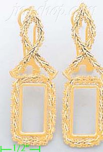 14K Gold Bola Collection Earrings - Click Image to Close