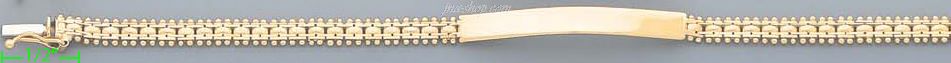 14K Gold Bola Collection Bracelet 7" - Click Image to Close