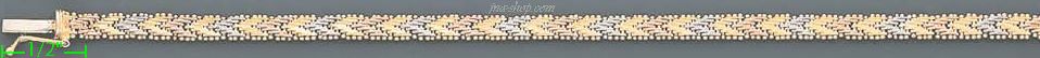 14K Gold Bola Collection Bracelet 7" - Click Image to Close