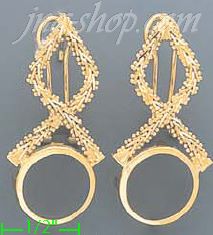 14K Gold Bola Collection Earrings - Click Image to Close