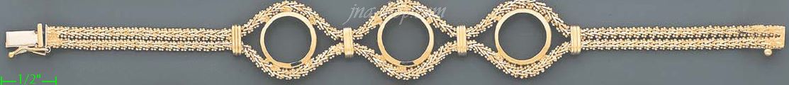 14K Gold Bola Collection Bracelet 7" - Click Image to Close