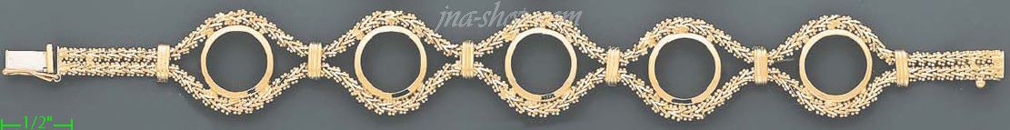 14K Gold Bola Collection Bracelet 7" - Click Image to Close